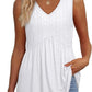 💜✨ ÚLTIMO DIA -50%! Top feminino sem mangas, com decote em V e bainha bufante – Estampado, tecido leve de poliéster, 6 padrões, tamanhos S-2XL, perfeito para festas no jardim e para o dia a dia 🌿