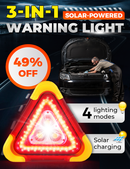 🚗Wielka oferta specjalna – 50% zniżki🆘Trójkątna lampka awaryjna 3 w 1 do użycia na poboczu drogi✨