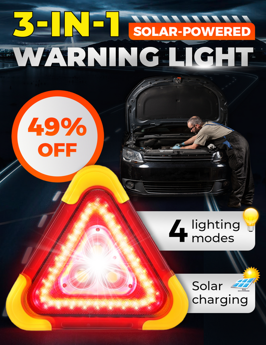 🚗Wielka oferta specjalna – 50% zniżki🆘Trójkątna lampka awaryjna 3 w 1 do użycia na poboczu drogi✨
