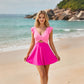 🌞Promoção de Verão: 49% de desconto✨🩱Fato de banho envolvente com folhos que realça a silhueta para mulher – Fato de banho tipo vestido com efeito modelador 💗✨