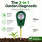 🌱 50% OFF – Medidor de solo 3 em 1 com indicador | Sem pilhas, basta inserir e ler – para jardim, vasos e horta