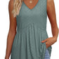 💜✨ ÚLTIMO DIA -50%! Top feminino sem mangas, com decote em V e bainha bufante – Estampado, tecido leve de poliéster, 6 padrões, tamanhos S-2XL, perfeito para festas no jardim e para o dia a dia 🌿