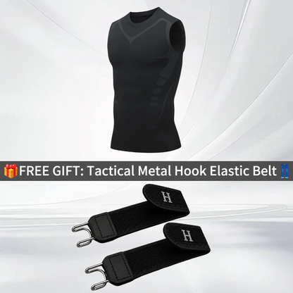 🔥PREÇO ESPECIAL DO ÚLTIMO DIA: 19,99! 💪 Colete modelador iônico – Compressão e arrefecimento – Modelagem corporal e sem mangas – Invisível por baixo da roupa