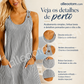 🌸 50% OFF – Vestido macaquinho casual de alças ajustáveis | Listrado, leve, ideal para praia, passeios e dia a di
