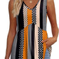 💜✨ ÚLTIMO DIA -50%! Top feminino sem mangas, com decote em V e bainha bufante – Estampado, tecido leve de poliéster, 6 padrões, tamanhos S-2XL, perfeito para festas no jardim e para o dia a dia 🌿