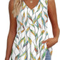 💜✨ ÚLTIMO DIA -50%! Top feminino sem mangas, com decote em V e bainha bufante – Estampado, tecido leve de poliéster, 6 padrões, tamanhos S-2XL, perfeito para festas no jardim e para o dia a dia 🌿