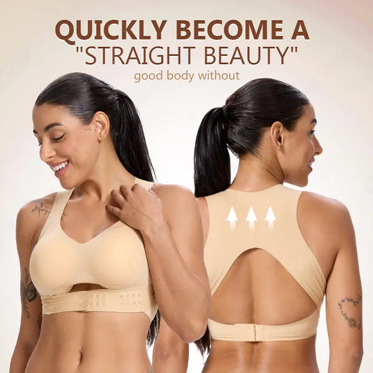 Sutiã sem aro bege para mulher, copas moldadas macias e respiráveis não removíveis, roupa desportiva para ioga e fitness, ideal para o ginásio e para o treino diári