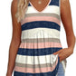 💜✨ ÚLTIMO DIA -50%! Top feminino sem mangas, com decote em V e bainha bufante – Estampado, tecido leve de poliéster, 6 padrões, tamanhos S-2XL, perfeito para festas no jardim e para o dia a dia 🌿