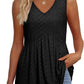 💜✨ ÚLTIMO DIA -50%! Top feminino sem mangas, com decote em V e bainha bufante – Estampado, tecido leve de poliéster, 6 padrões, tamanhos S-2XL, perfeito para festas no jardim e para o dia a dia 🌿