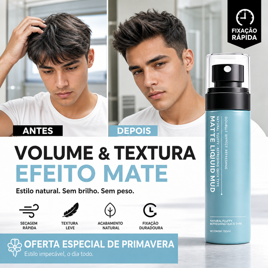 ✨ 50% DE DESCONTO – Spray Fixador Matte Unissex | Secagem rápida, textura, volume & acabamento seco