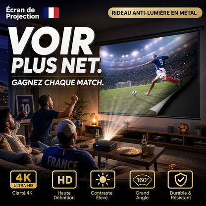 📽️ 50% DE DESCONTO! 🖼️ Projetor portátil 4K com ecrã dobrável – Antirreflexo, alta resolução e cinema em casa portátil 🎬