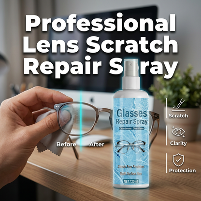 🔥 50% OFF – Spray reparador de arranhões para lentes (óculos, câmeras, celular) | Preenche riscos, restaura a clarez
