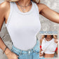 🔥Promoção - 64% de desconto✨Top de malha canelada para mulher com sutiã integrado