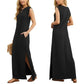 ⏳49% de desconto! Vestido de verão para senhora – tecido misto de algodão, não precisa de ser passado a ferro, fenda lateral – corte largo, ideal para férias e para o dia a dia