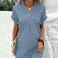 🔥👚Damska sukienka z krótkim rękawem V-Neck w jednolitym kolorze