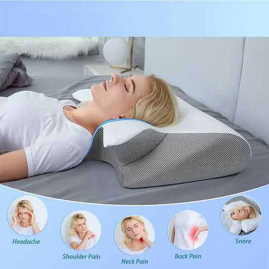 🥳 49% OFF – Almofada de bambu ergonómica para pescoço | Alívio de tensão, sono profundo, todas as posições