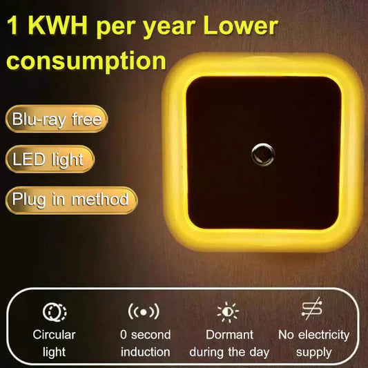 🌞Dê as boas-vindas à primavera com 50% de desconto!✨ Candeeiro de noite inteligente LED com sensor de luz – Automático e economizador de energia | Luz suave e agradável aos olhos