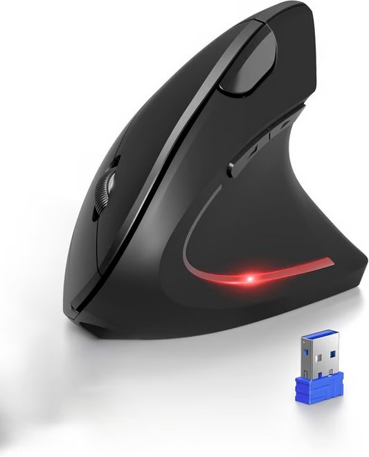 Ergonomiczna pionowa optyczna bezprzewodowa mysz USB z możliwością ładowania