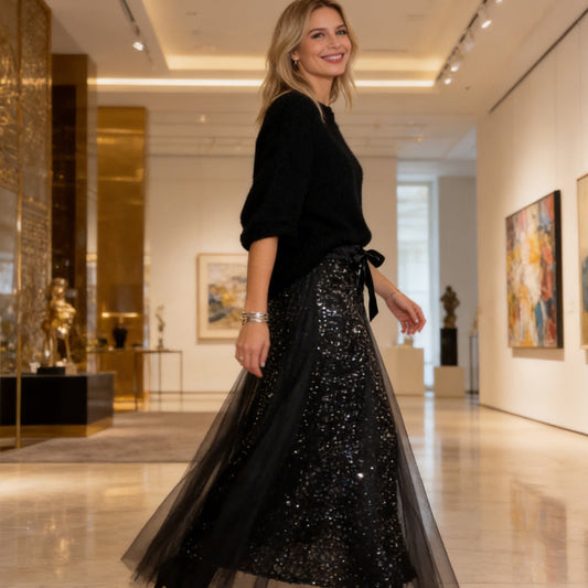 Zestaw damski: top Sparkle i spódnica z tiulu