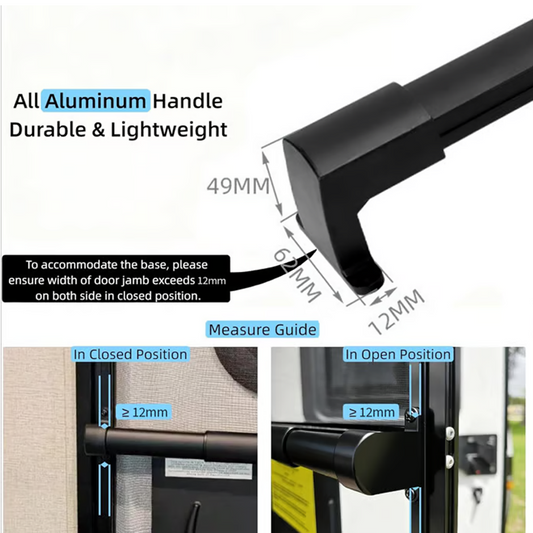 Puxador de alumínio para porta de rede de mosquitos de autocaravan