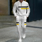 👕Fato de treino para homem com fecho de correr parcial e design em blocos de cor – Estilo moderno, corte confortável e perfeito para desporto e lazer 👖