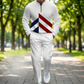 👕Fato de treino para homem com fecho de correr parcial e design em blocos de cor – Estilo moderno, corte confortável e perfeito para desporto e lazer 👖