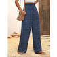 💗ÚLTIMO DIA DE PROMOÇÃO: 50% DE DESCONTO⏰Calças largas de cintura alta com smock para mulher👖