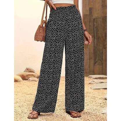 💗ÚLTIMO DIA DE PROMOÇÃO: 50% DE DESCONTO⏰Calças largas de cintura alta com smock para mulher👖