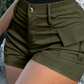 🥳PROMOÇÃO DE VERÃO🥳💞Mais de 50 mil unidades vendidas!💥50% de desconto! 🔥Calções cargo de cintura alta com bolsos para mulher — Envio gratuito na compra de duas peças