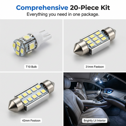 🚗Conjunto de 20 luzes LED universais para o interior do seu carro | Controlo remoto RGB, instalação fácil