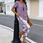 Casual set featuring a crew-neck sweater (multi-layered) and extra-wide-leg pants – comfortable, breathable, and versatile – perfect for everyday wear and travel