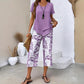 Casual set featuring a crew-neck sweater (multi-layered) and extra-wide-leg pants – comfortable, breathable, and versatile – perfect for everyday wear and travel