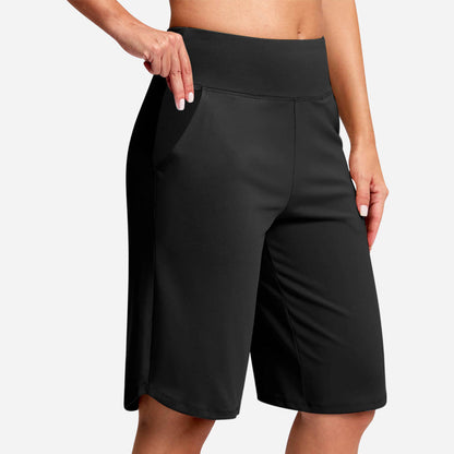 ⏰Último dia de promoção: 49% de desconto🔥Calções de ioga de cintura alta para mulher com bolsos