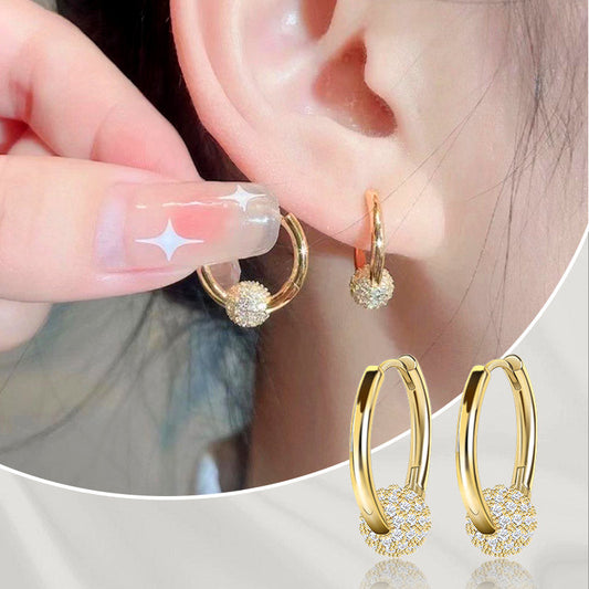 🥳SALDOS 2026🥳💞Mais de 50 000 exemplares vendidos!💥50 % de desconto! 🔥 Brincos circulares dourados com uma pequena bola – Hipoalergénicos, brilho duradouro e ideais para o uso diário 🌟