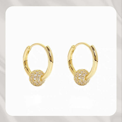 🥳SALDOS 2026🥳💞Mais de 50 000 exemplares vendidos!💥50 % de desconto! 🔥 Brincos circulares dourados com uma pequena bola – Hipoalergénicos, brilho duradouro e ideais para o uso diário 🌟