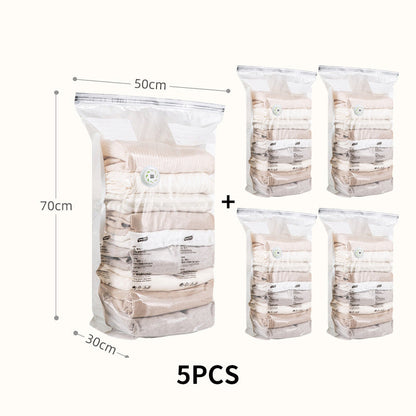 Conjunto de 5 sacos de armazenamento reutilizáveis com compressão sem vácuo