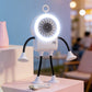 Ventilador de secretária robótico flexível com luz LED