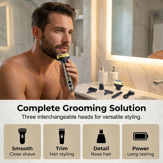 Conjunto profissional de máquina de cortar cabelo e aparador para homem