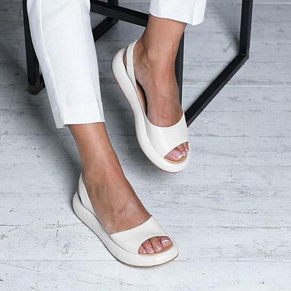 💖Promoção de último dia: 50% de desconto💖Sandálias de couro com biqueira aberta Glenda™ 👡 – Sola de borracha antiderrapante, palmilha almofadada, sapatos minimalistas de verão antiderrapante