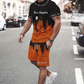 👕 60% DE DESCONTO AGORA! 🔥 Conjunto de t-shirt e calções com estampado gráfico para homem – Tecido macio, design arrojado e perfeito para os dias de verão ☀️