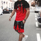 👕 60% DE DESCONTO AGORA! 🔥 Conjunto de t-shirt e calções com estampado gráfico para homem – Tecido macio, design arrojado e perfeito para os dias de verão ☀️