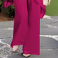 Conjunto encantador de blusa irregular e calça pantalona