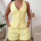 Conjunto de 2 peças: colete com alças e calções
