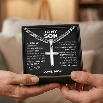 ✝️Colar com pingente em forma de cruz em aço inoxidável para homem – Símbolo clássico, resistente e duradouro