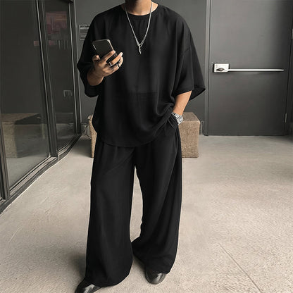 Men's 2-piece set: T-shirt and wide-leg pants