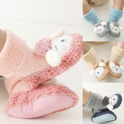 Sapatinhos de pelúcia para bebé com motivos de desenhos animados, em algodão
