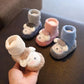 Sapatinhos de pelúcia para bebé com motivos de desenhos animados, em algodão