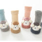 Sapatinhos de pelúcia para bebé com motivos de desenhos animados, em algodão