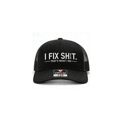 🔥Novidades de 2026 e Promoções🔥Boné de camionista com parte traseira em malha e bordado «I Fix Shit» – Boné de sol respirável para atividades ao ar livre🧢☀️