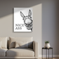 Decoração de parede engraçada com um burro a preto e branco